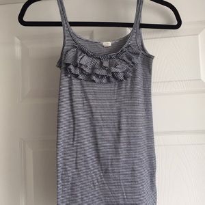 Stripe ruffle tank